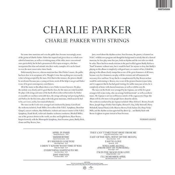 LP Charlie Parker With Strings – Charlie Parker With Strings