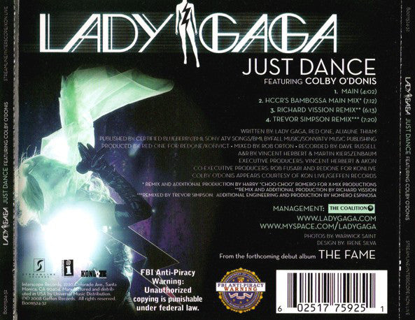 CD Lady Gaga Featuring Colby O'Donis – Just Dance (The Remixes)