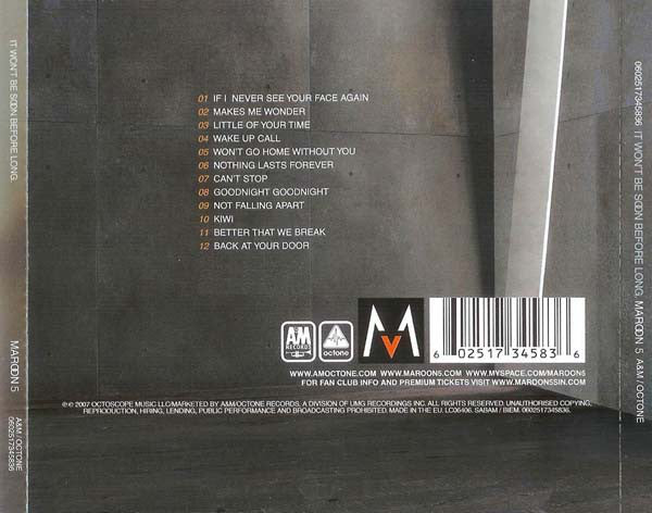 LP Maroon 5 – It Won't Be Soon Before Long