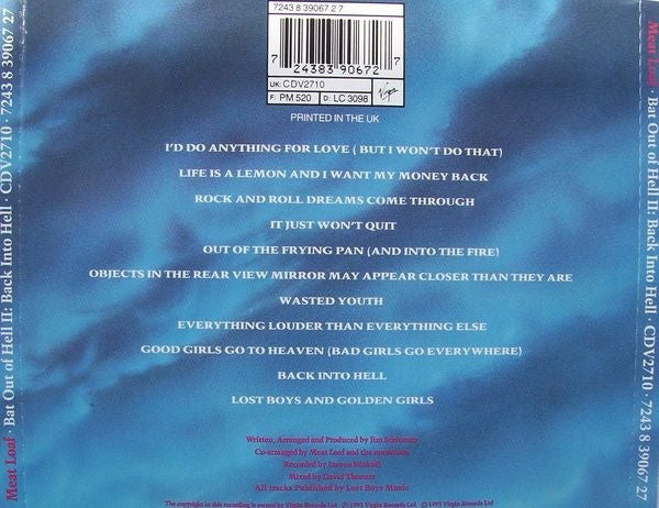 CD Meat Loaf – Bat Out Of Hell II: Back Into Hell