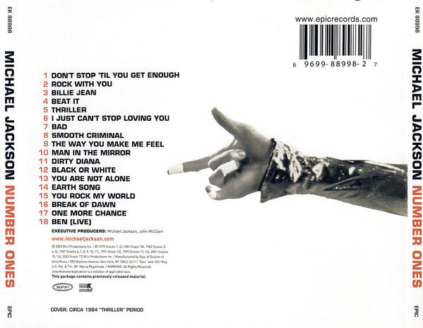 CD Michael Jackson ‎– Number Ones