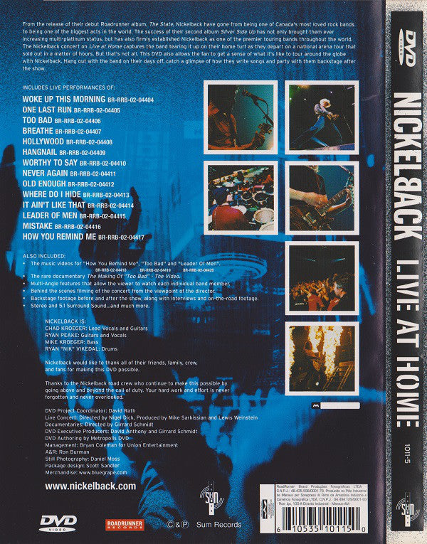 DVD Nickelback – Live At Home