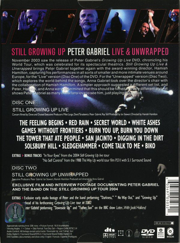 DVD x2 Peter Gabriel – Still Growing Up Live & Unwrapped