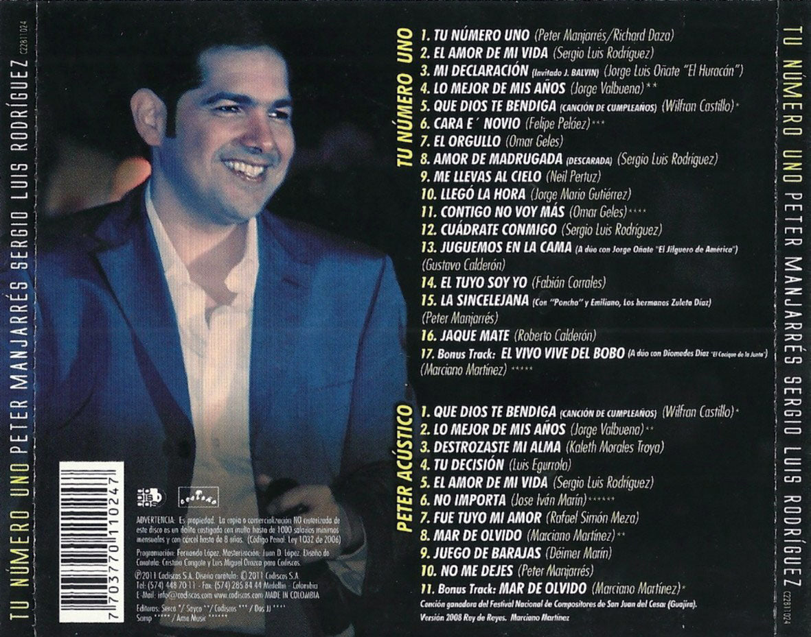 CDX2 Peter Manjarrez, Sergio Luis Rodríguez - Tu Número Uno