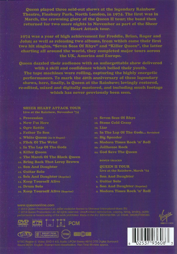 DVD Queen – Live At The Rainbow '74