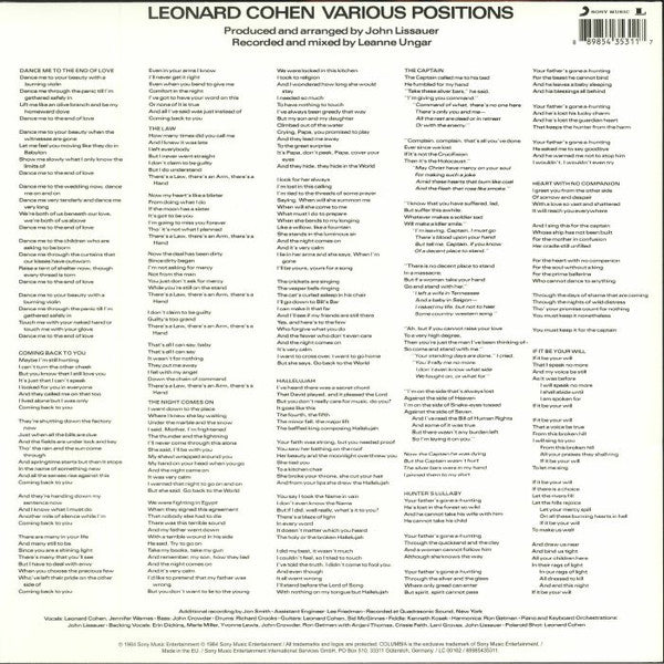 LP Leonard Cohen – Various Positions