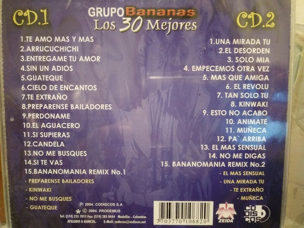 CD x 2 Grupo Bananas · Los 30 mejores