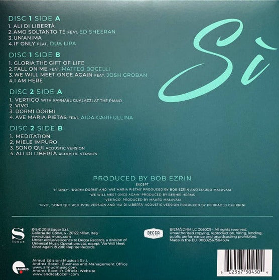 LP X2 Andrea Bocelli – Si