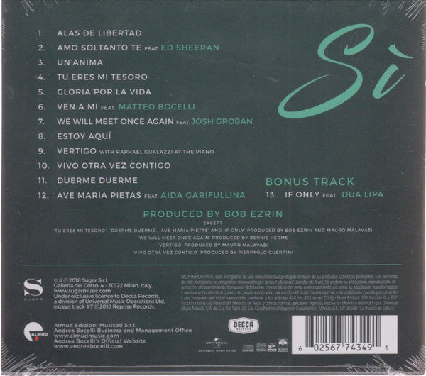 CD Andrea Bocelli – Sí