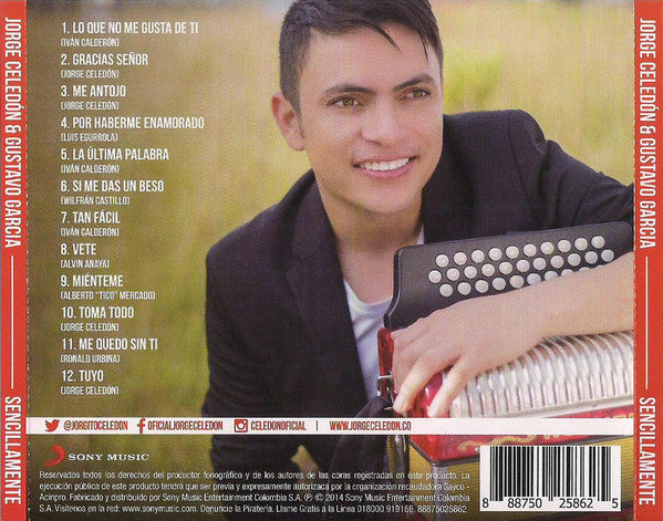 CD Jorge Celedón & Gustavo Garcia – Sencillamente