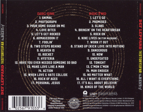 CDX2 Def Leppard - The Story So Far. The Best Of