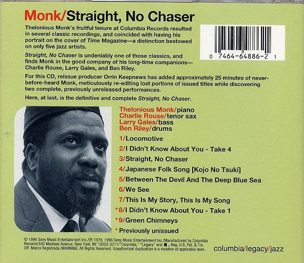 CD Monk – Straight, No Chaser