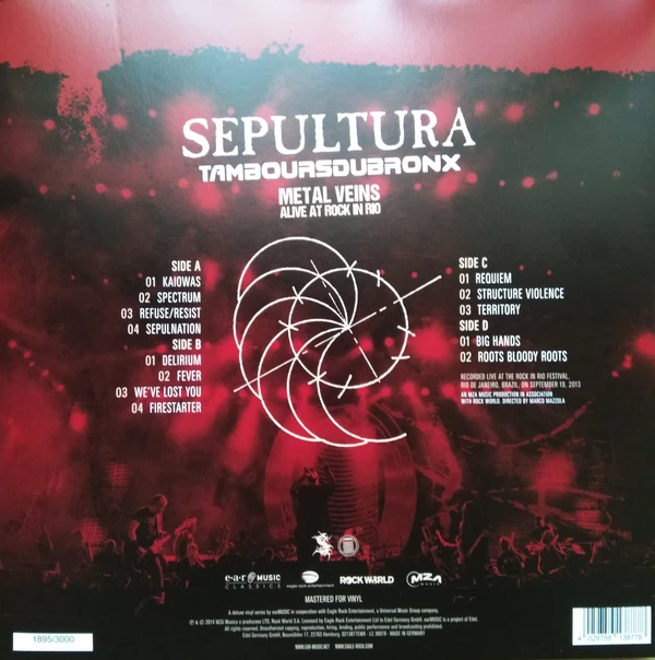 LP X2 Sepultura & Les Tambours Du Bronx – Metal Veins - Alive At Rock In Rio