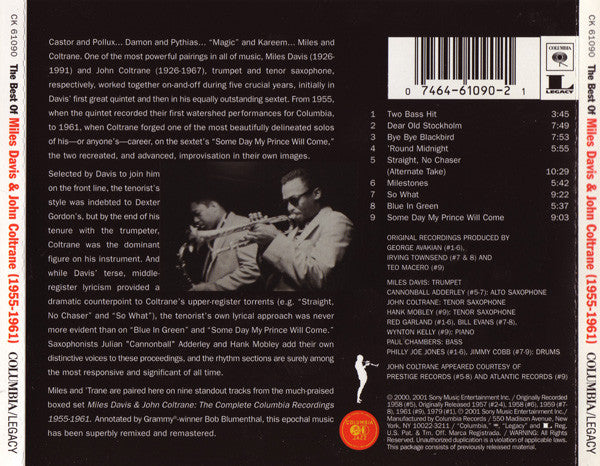 CD The Best Of Miles Davis & John Coltrane