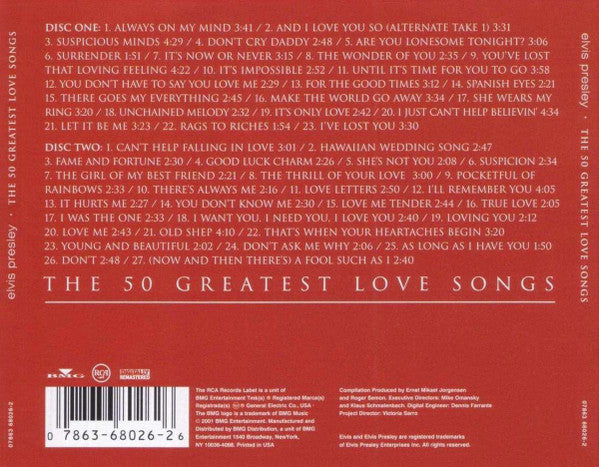 CD X2 Elvis – The 50 Greatest Love Songs