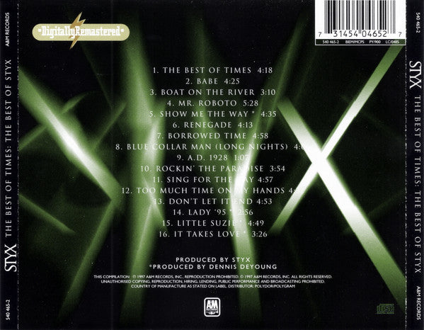 CD Styx – The Best Of Times: The Best Of Styx