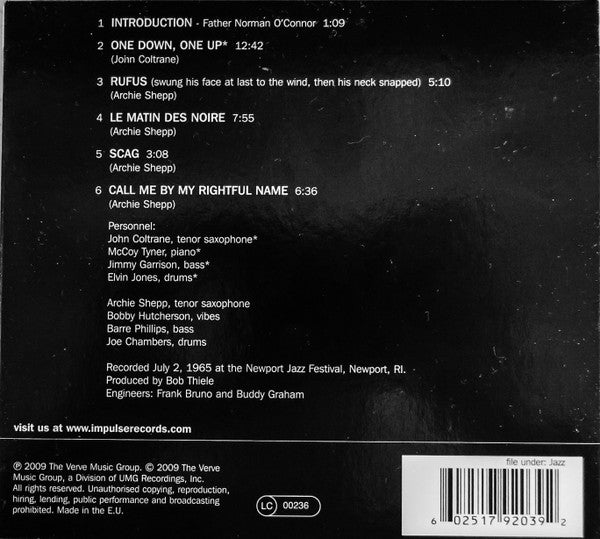 CD John Coltrane / Archie Shepp – New Thing At Newport