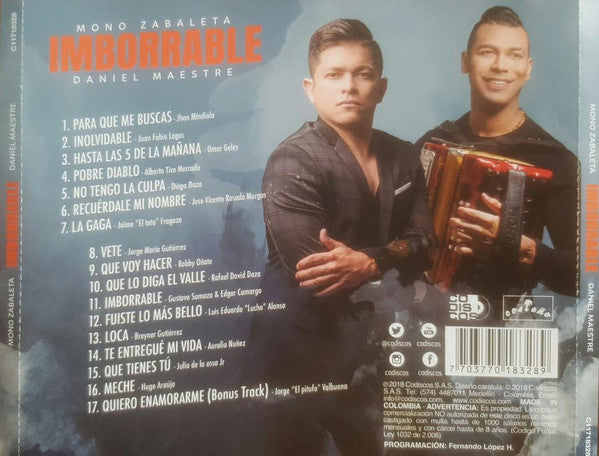 CD Mono Zabaleta & Daniel Maestre - Imborrable