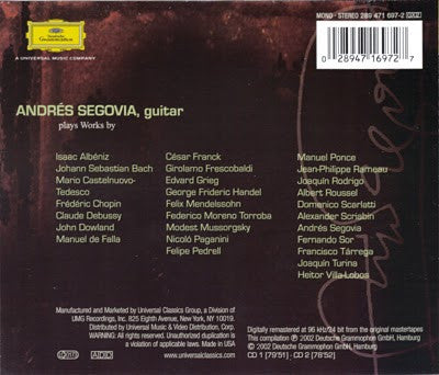 CDX2 Andres Segovia - The Art Of Segovia