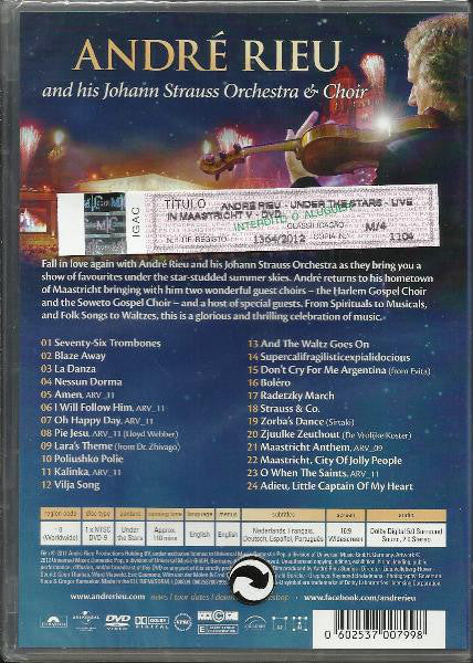 DVD André Rieu And His Johan Strauss Orchestra & Choir ‎– Under The Stars (Live In Maastricht V)