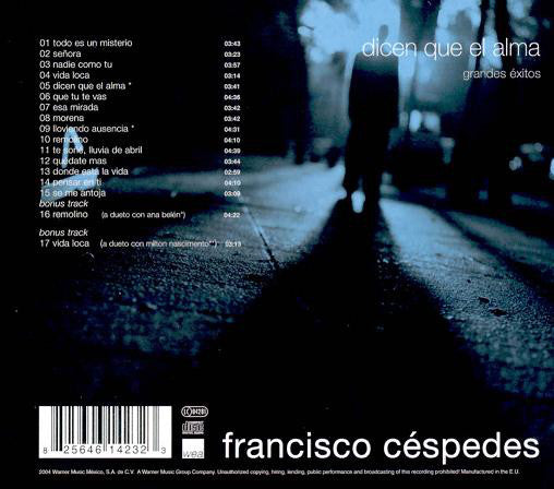 CD Francisco Céspedes – Dicen Que El Alma (Grandes Éxitos)