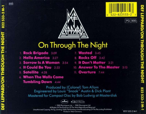 CD Def Leppard – On Through The Night