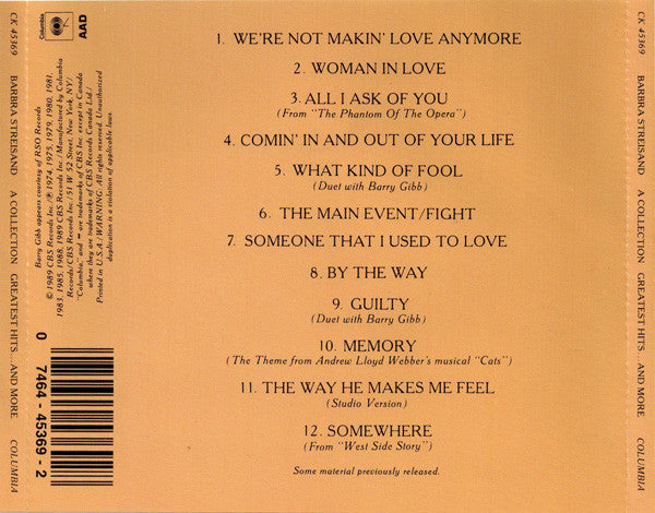 CD Barbra Streisand – A Collection (Greatest Hits...And More)