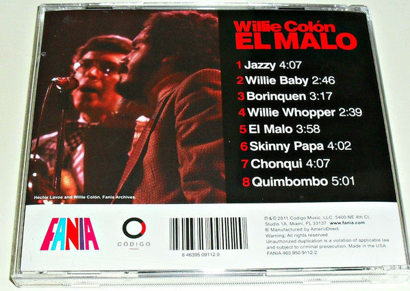 CD Willie Colón – El Malo