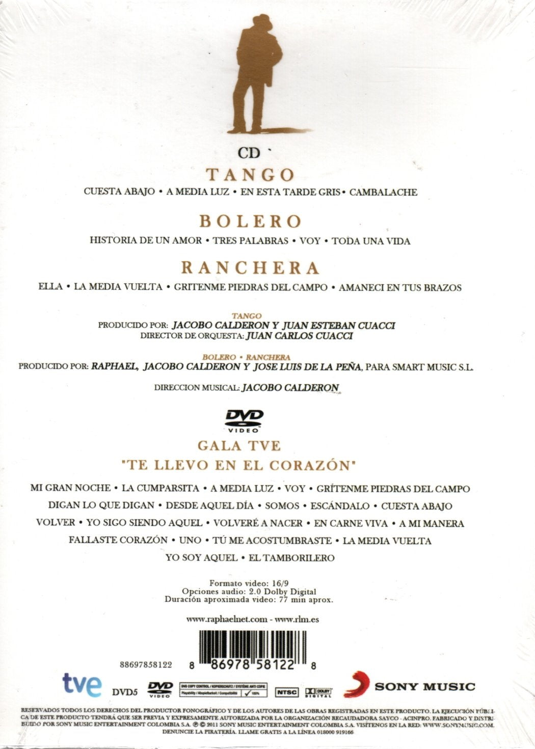 CD + DVD Raphael - Te Llevo En El Corazón Esencia