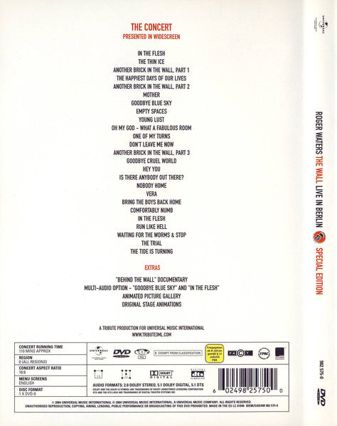 DVD Roger Waters – The Wall Live In Berlin