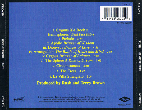 CD Rush – Hemispheres