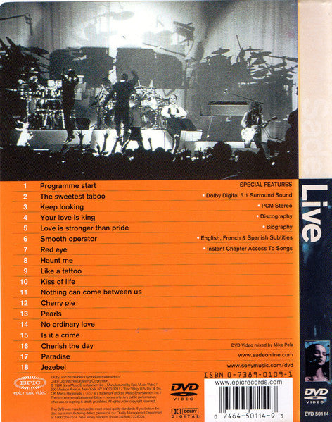 DVD Sade – Live
