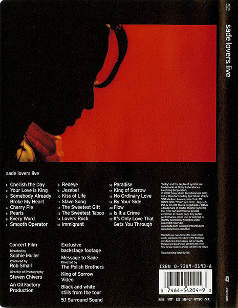 DVD Sade – Lovers Live