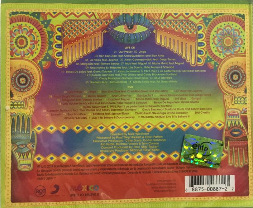 CD + DVD Santana – Corazón: Live From México - Live It To Believe It