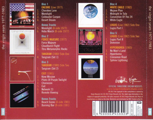 CD X5 Tangerine Dream – The Virgin Years 1977-1983
