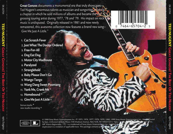 CD Ted Nugent – Great Gonzos! - The Best Of Ted Nugent