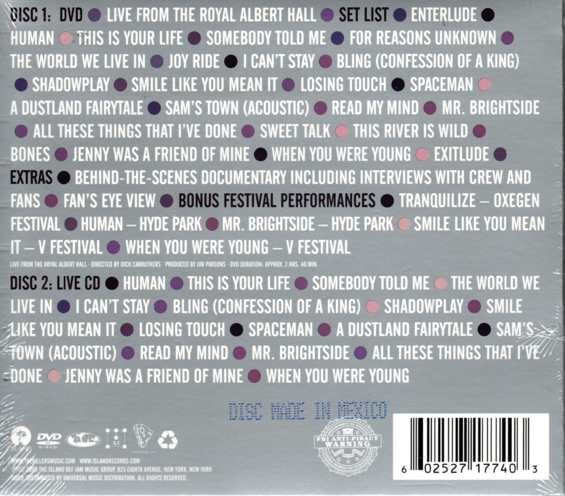 CD+DVD The Killers – Live From The Royal Albert Hall