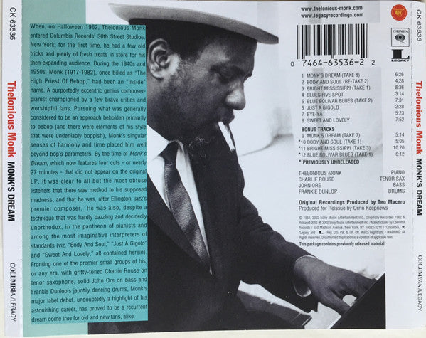 CD The Thelonious Monk Quartet – Monk's Dream