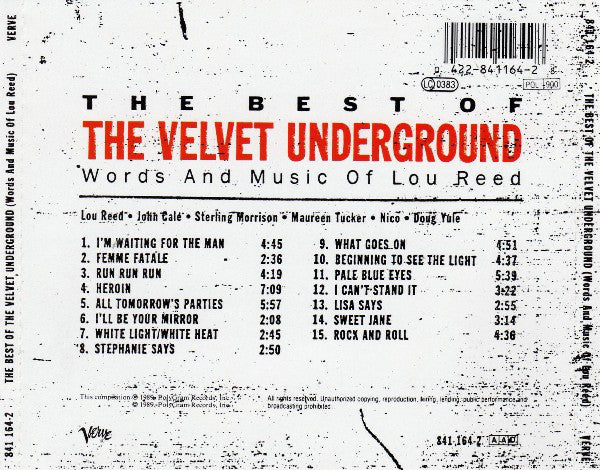 CD The Velvet Underground – The Best Of The Velvet Underground (Words And Music Of Lou Reed)