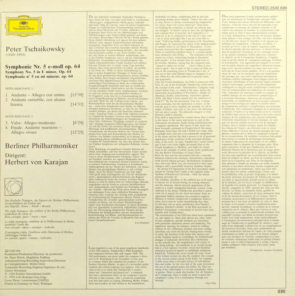 LP Tschaikowsky : Berliner Philharmoniker • Herbert Von Karajan – Symphony Nr. 5