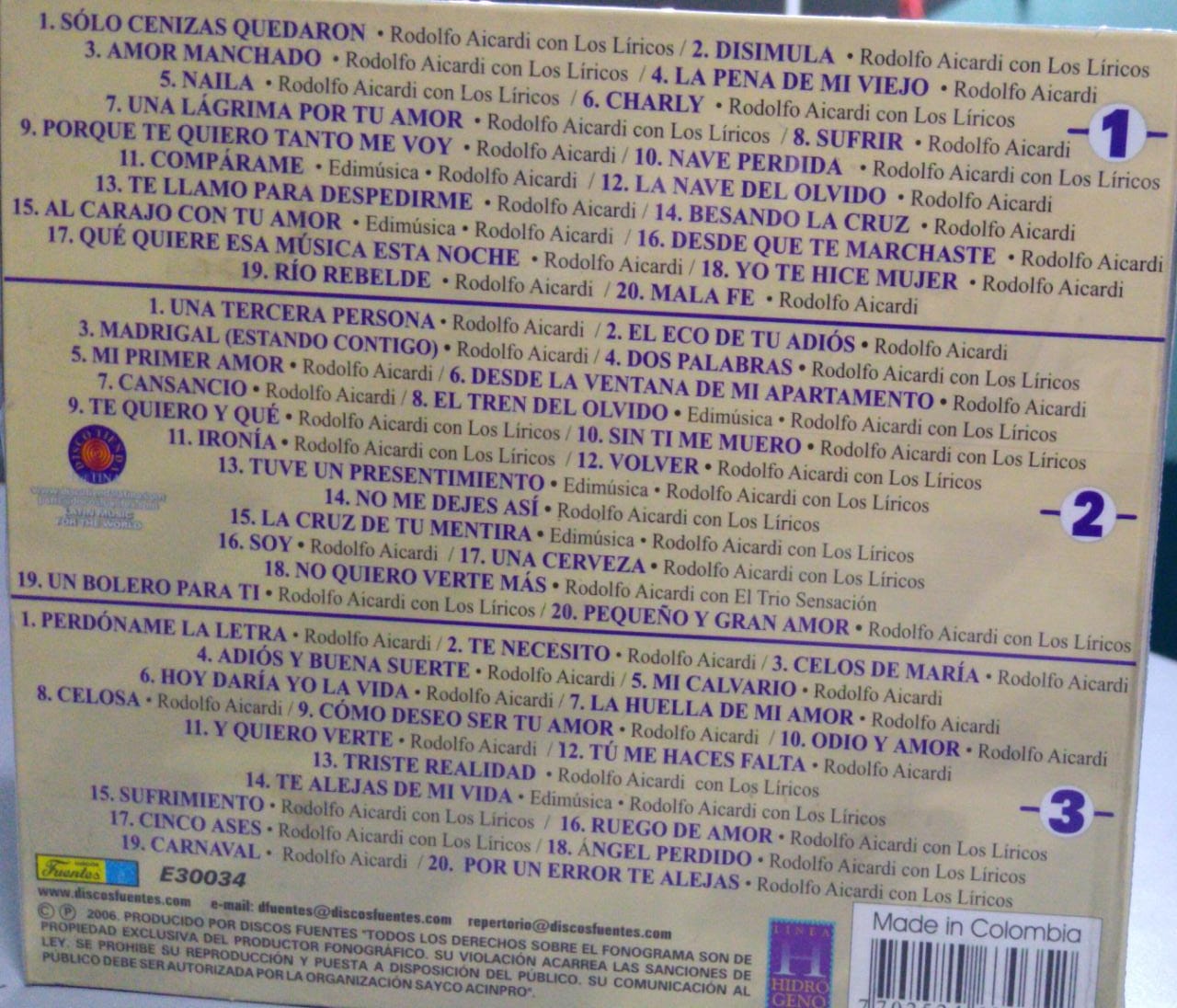 CD x 3 Rodolfo Aicardi - El único