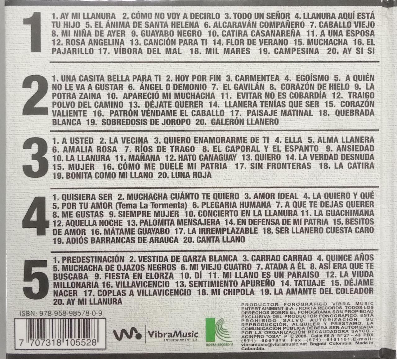 CD x5 Llano sin frontera