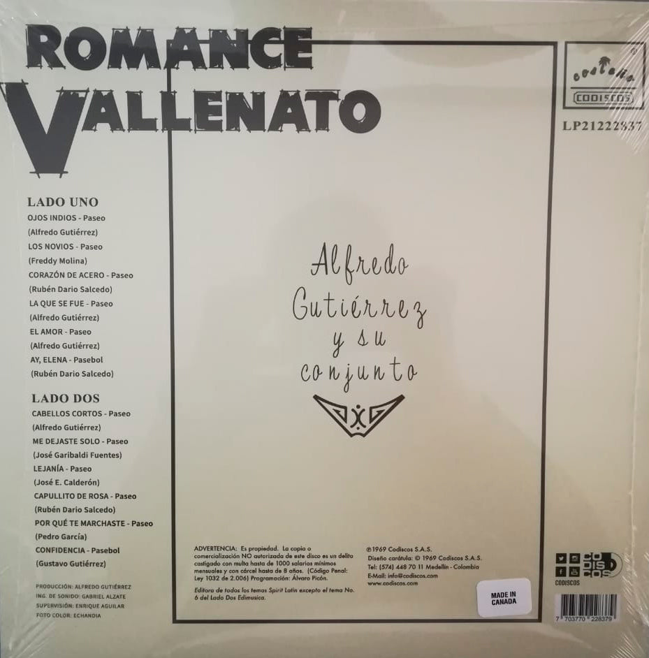 LP Alfredo Gutiérrez Y Su Conjunto – Romance Vallenato