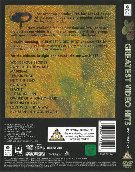 DVD Yes – Greatest Video Hits