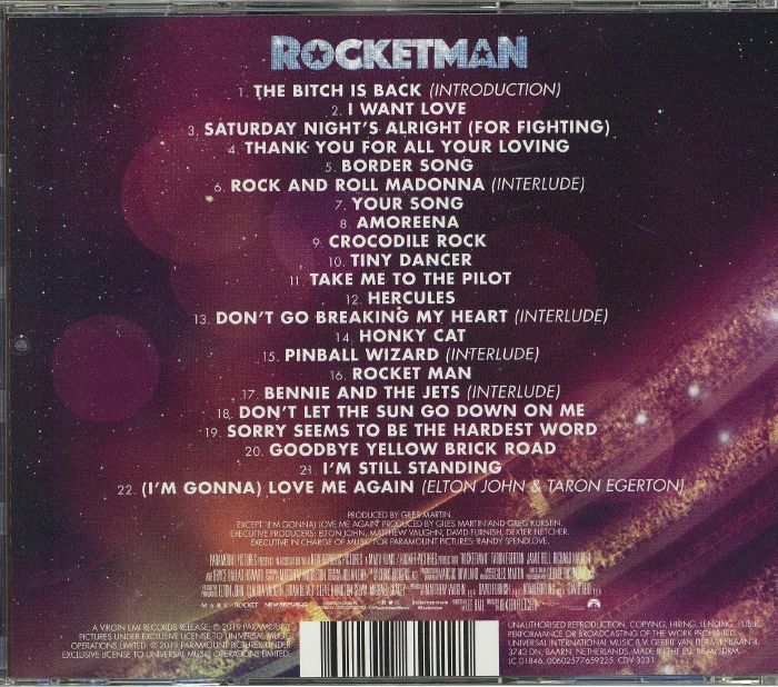 ELTON JOHN ROCKETMAN MUSIC FROM THE MOTION PICTURE