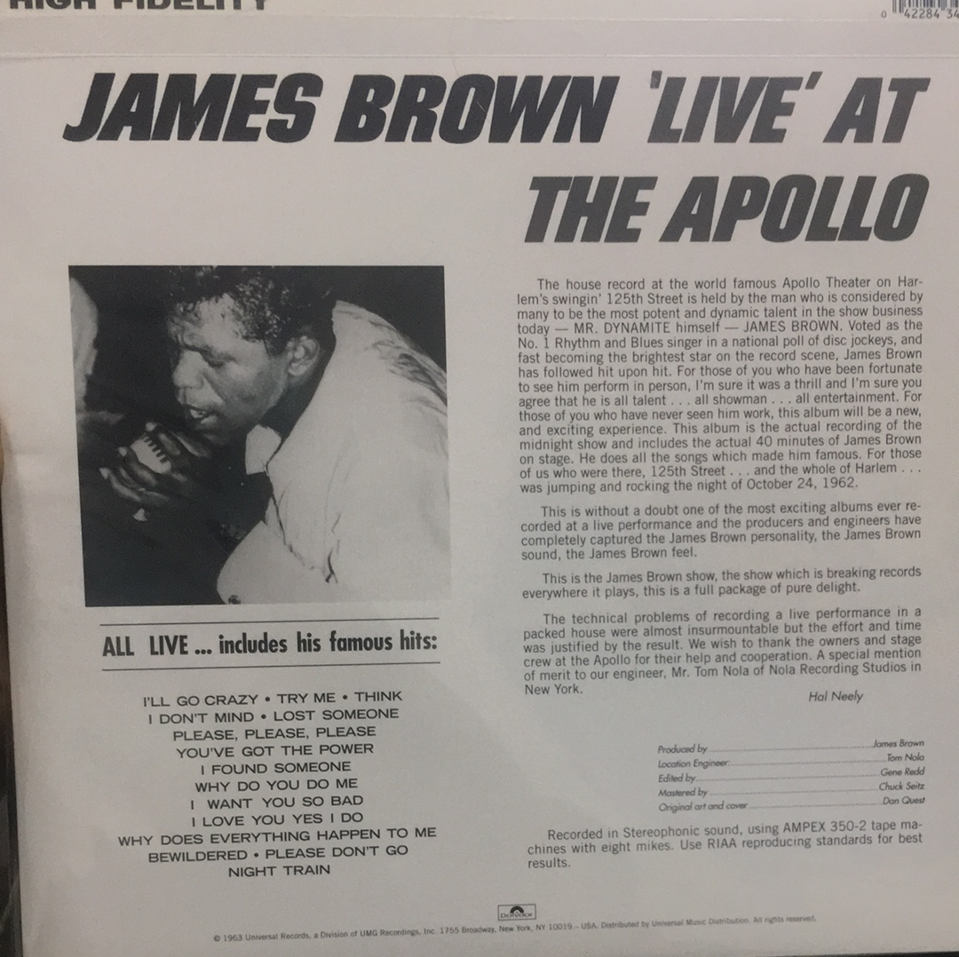 LP James Brown – Live At The Apollo, 1962