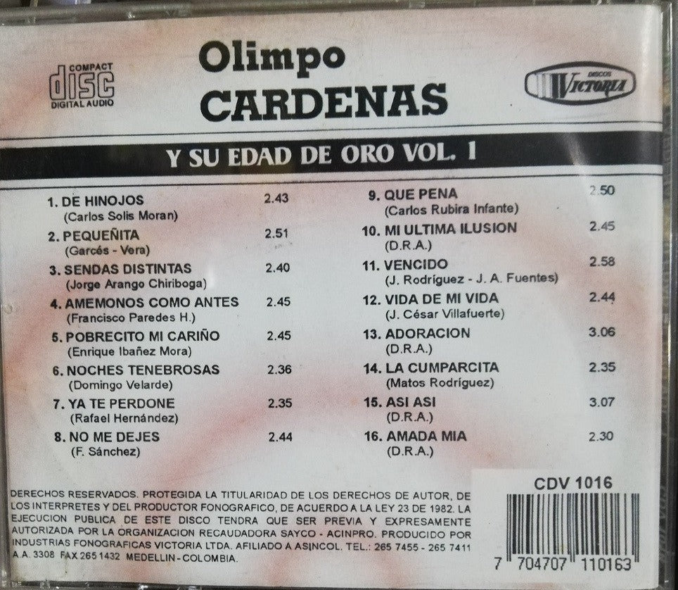 CD Olimpo Cárdenas Y Su Edad De Oro Vol. 1