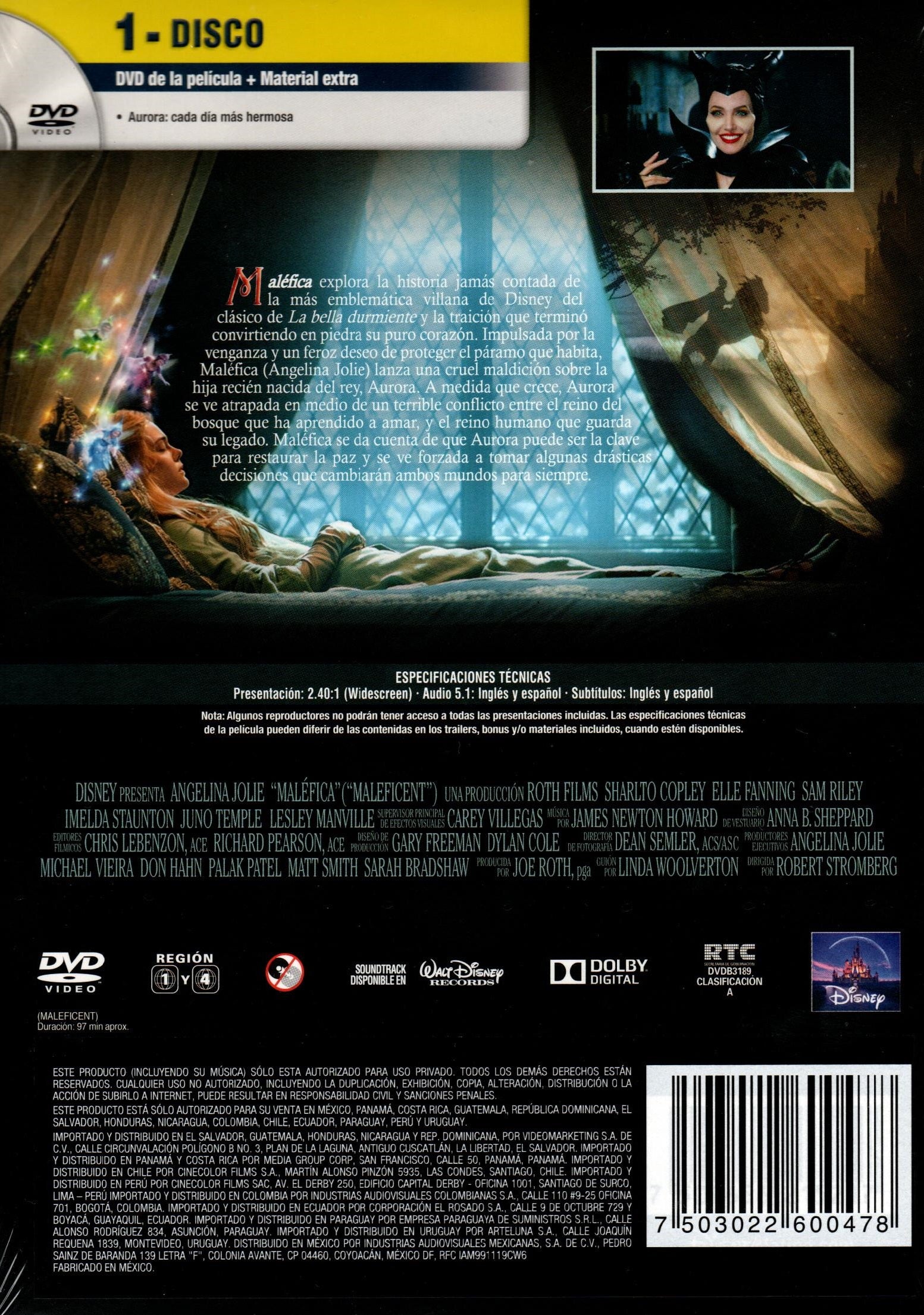 DVD MALEFICA DISNEY