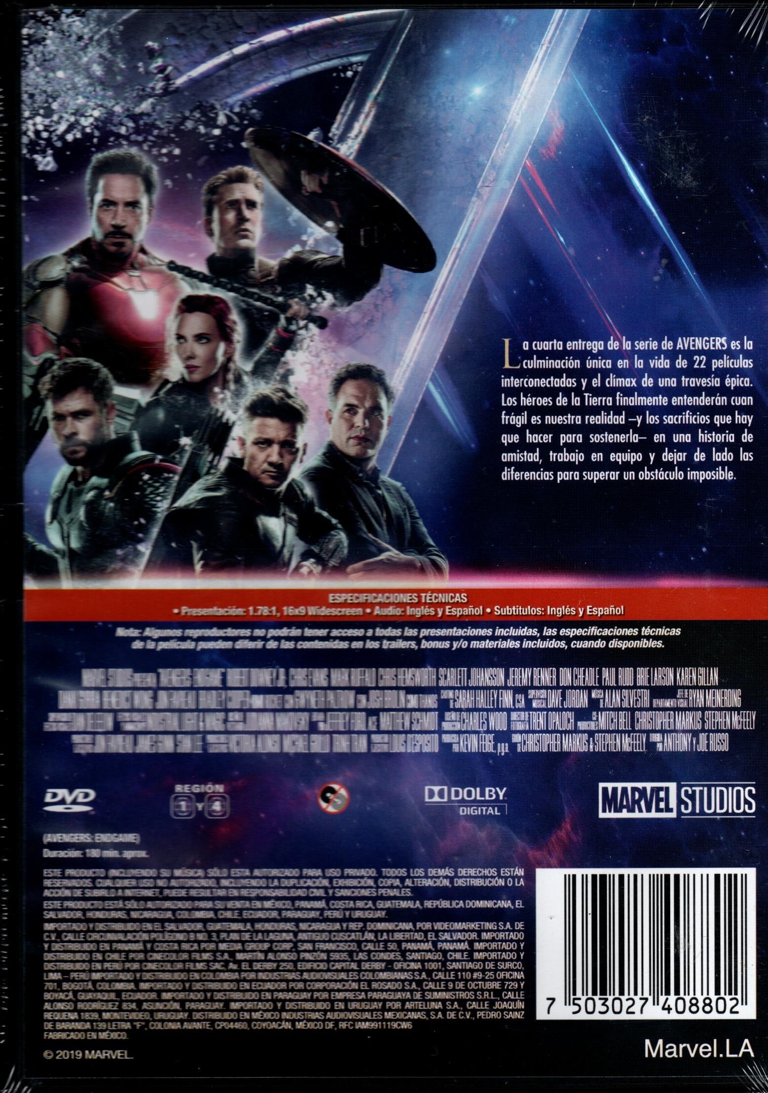 DVD Avengers endgame - Marvel studios