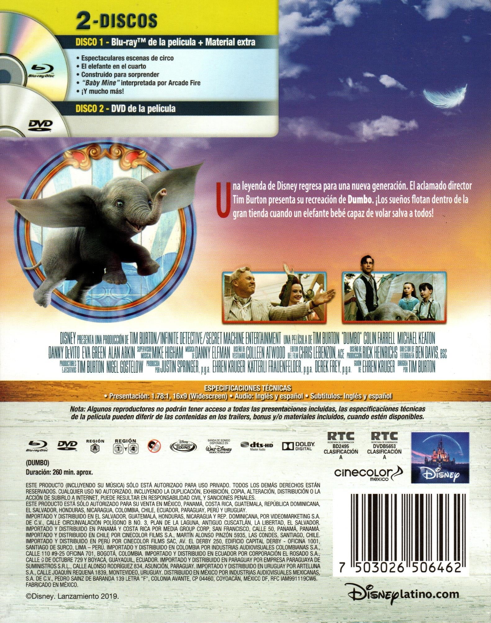 Blu-Ray + DVD Disney Dumbo - Live Action